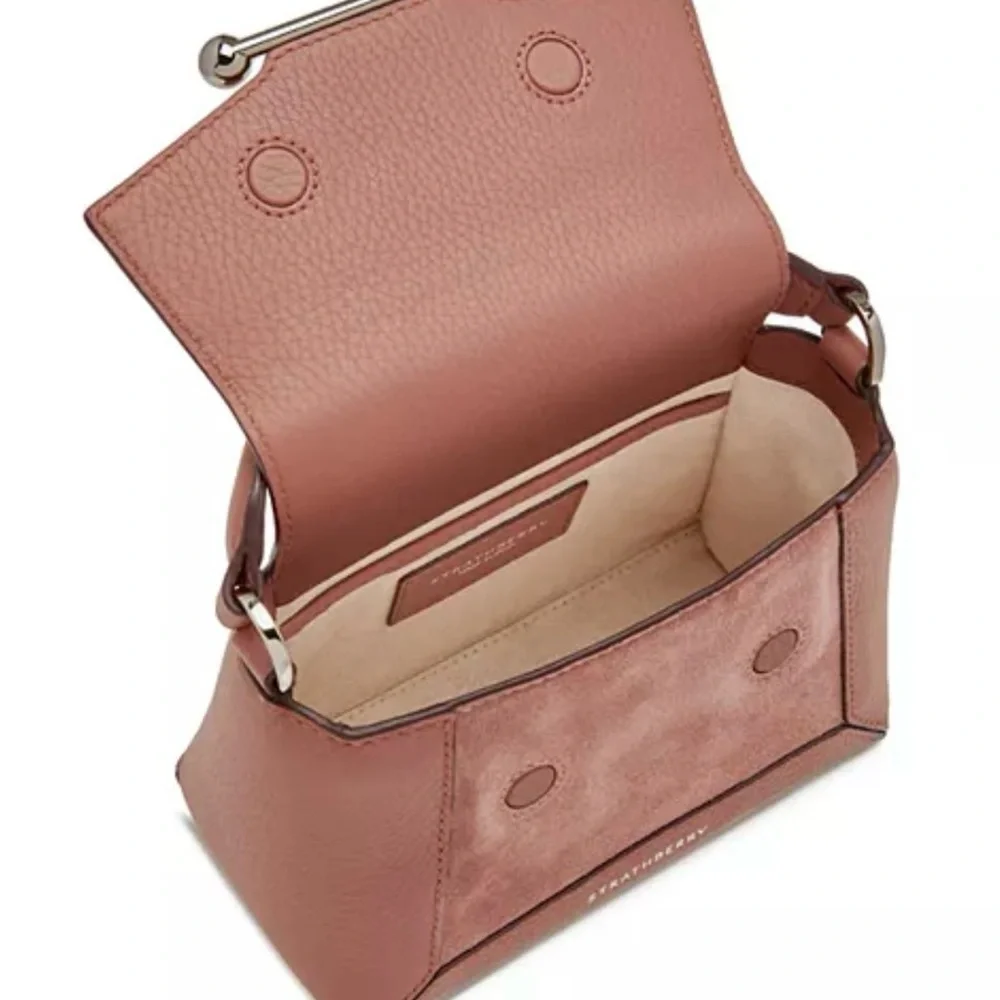 Strathberry Mosaic Nano Suede in Grain Sienna/Dusty Pink NWT MSRP $555 - Picture 4 of 15